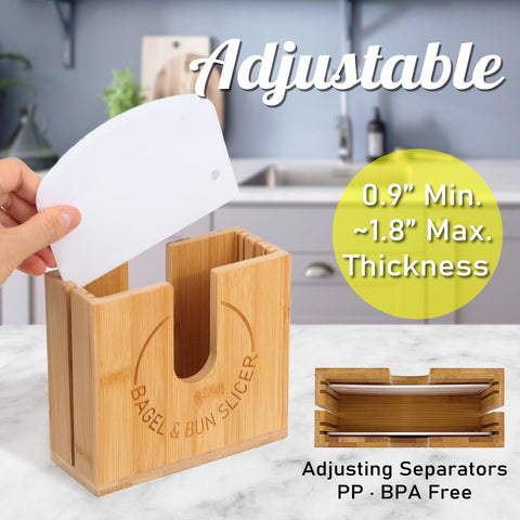 cenleoha bagel slicer non-slip base keeps it steady on counters