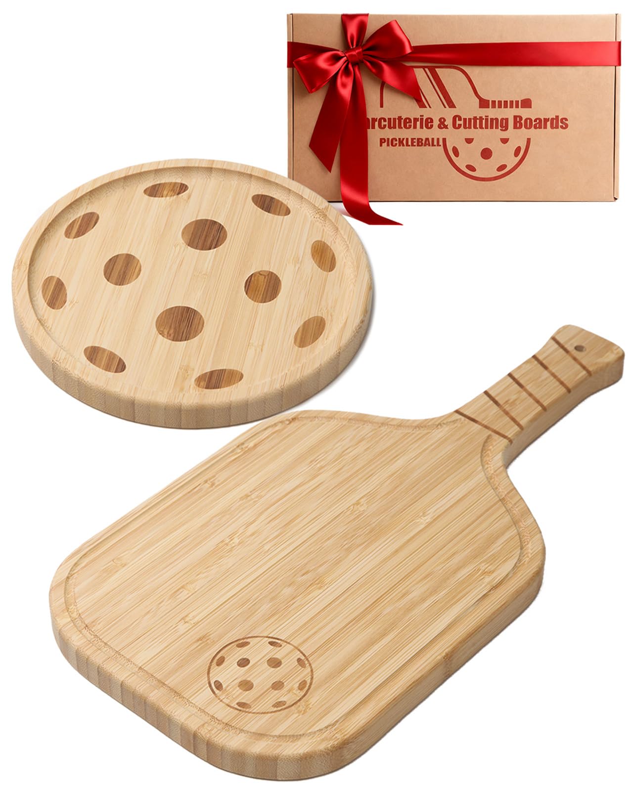 cenleoha pickleball charcuterie board with handle for easy serving at club gatherings.