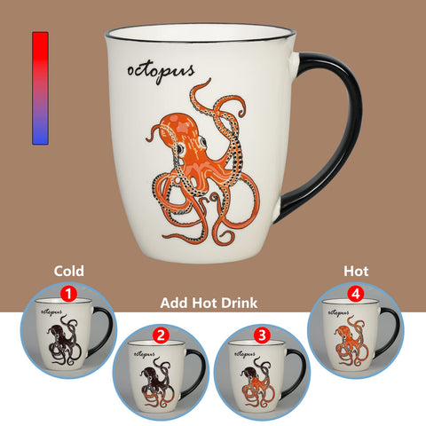 Ceramicfor Octopus mug is microwave safe for quick warmups