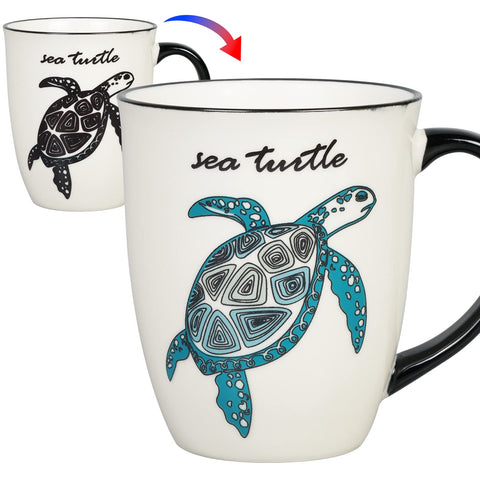 Ceramicfor Sea Turtle Mug shows heat-change colors for a lively coffee moment