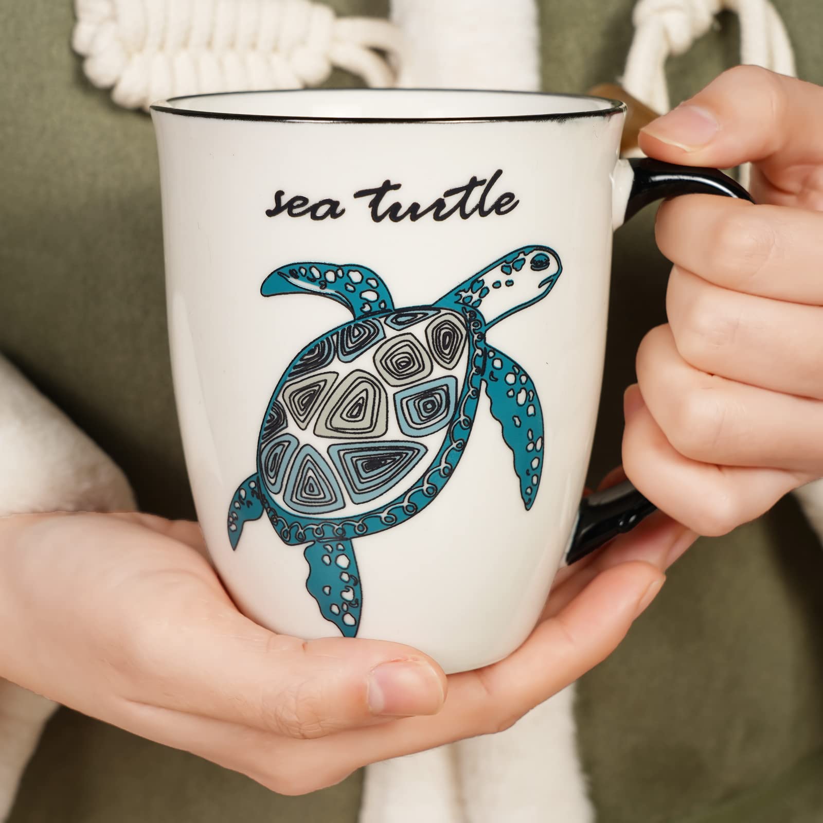 Ceramicfor Sea Turtle Mug is microwave safe for quick reheats
