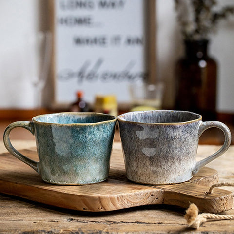 Ceraozmus coffee mug 350ml two-piece set displayed together for daily use.