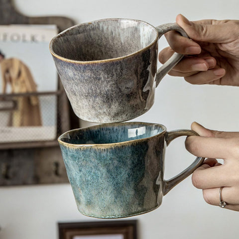 Ceraozmus coffee and tea mug in use for everyday beverages.