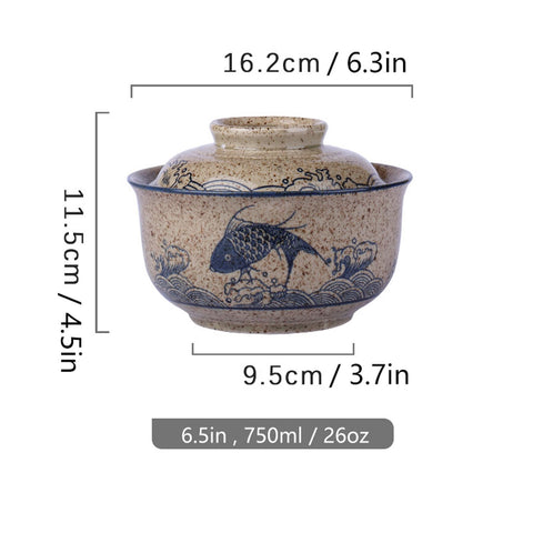 Elegant reactive glaze finish highlights Ceraozmus ramen bowls for stylish dining.