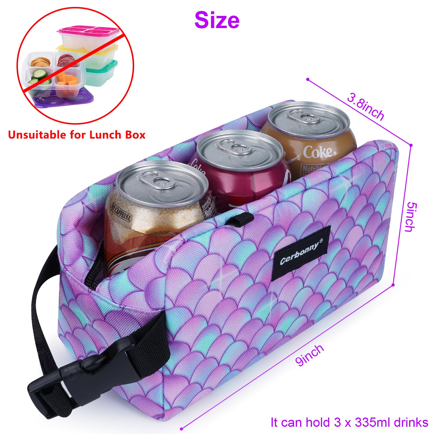 Cerbonny freezable cooler bag removable gel packs for versatile cooling.