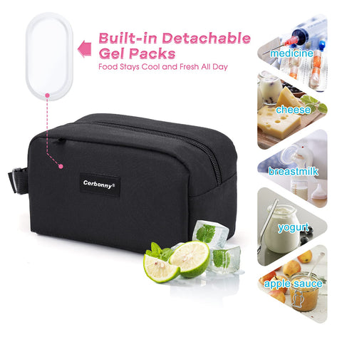 Cerbonny freezable lunch bag open top for easy packing of snacks