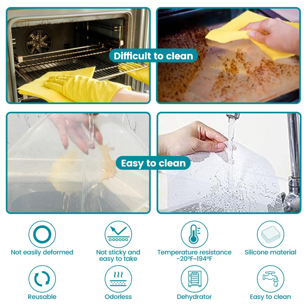 Cercker multi-use dehydrator mats for fruit, yogurt, jerky, and more