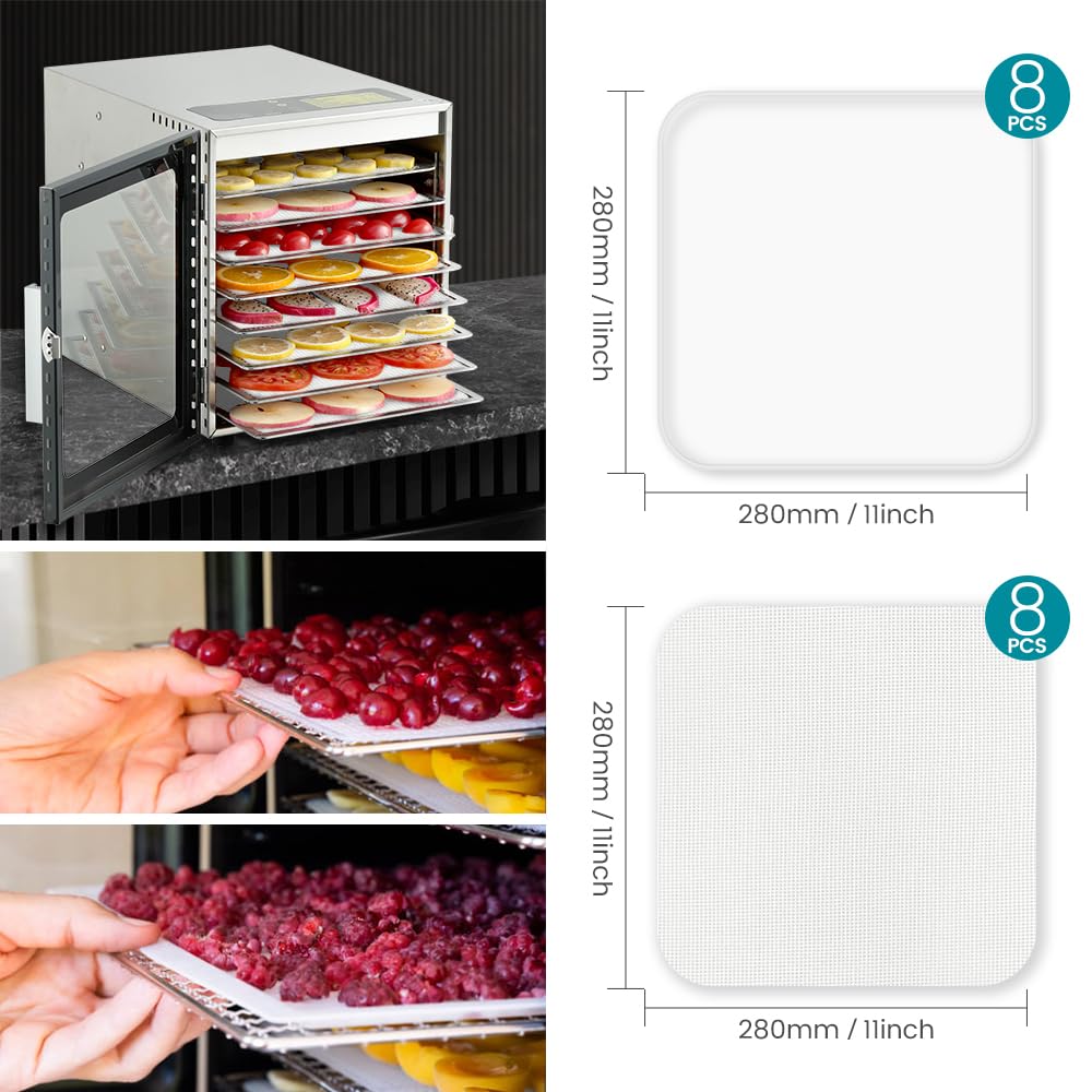 Cercker silicone dehydrator mesh mats ensure even heat for solids