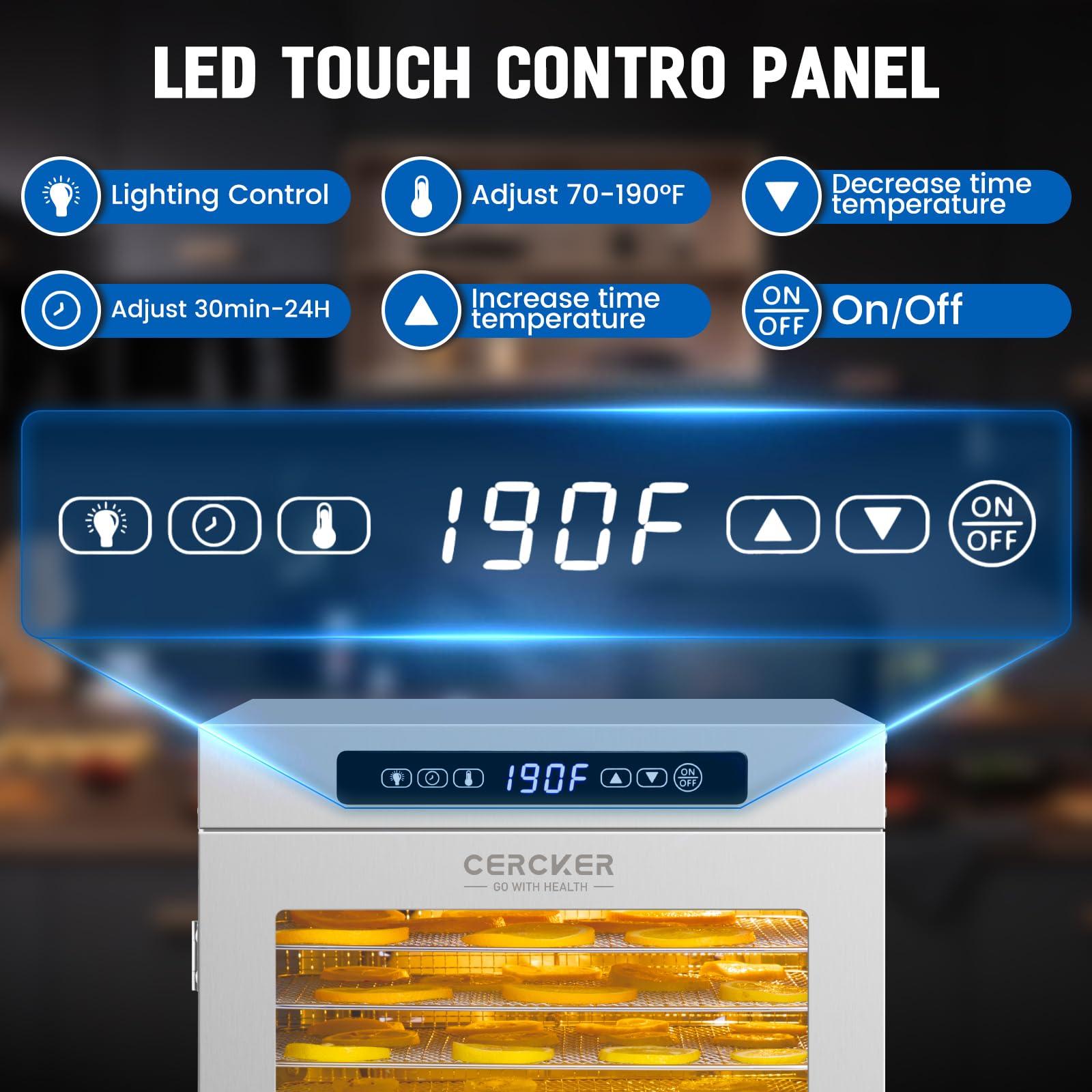 Cercker stainless steel body highlights durability and easy cleaning