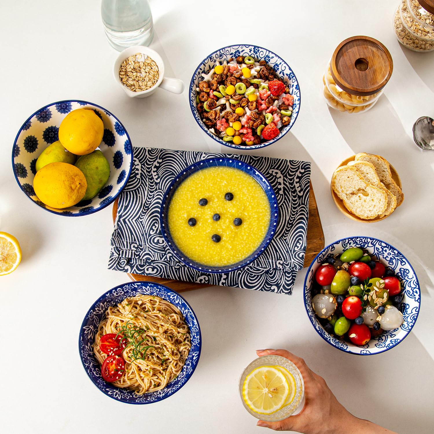 Cerkik kitchen bowls with deep design, suitable for pasta and desserts