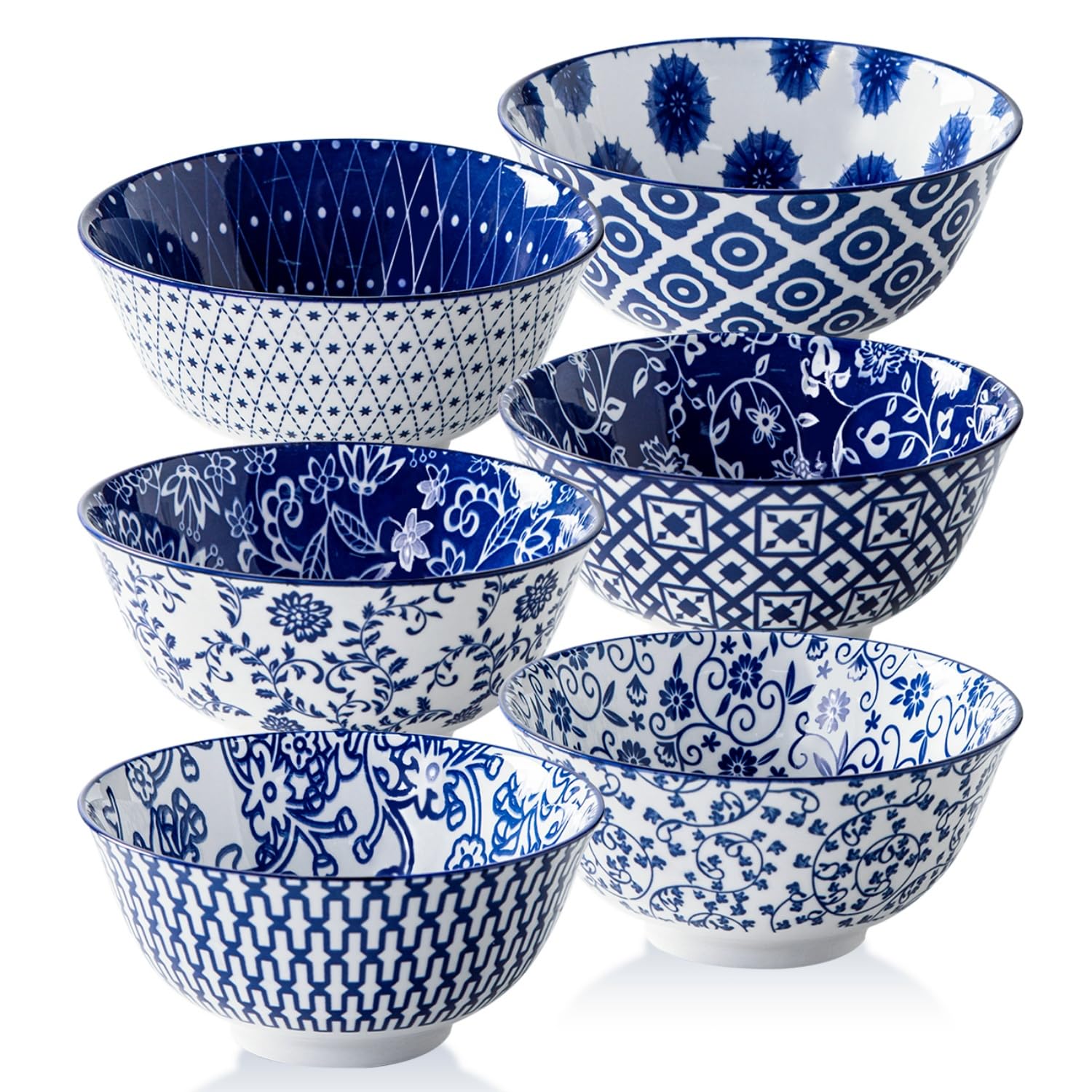 Cerkik ceramic soup bowls in deep blue glaze, ideal for hearty soups