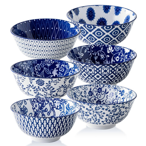 Cerkik ceramic soup bowls in deep blue glaze, ideal for hearty soups