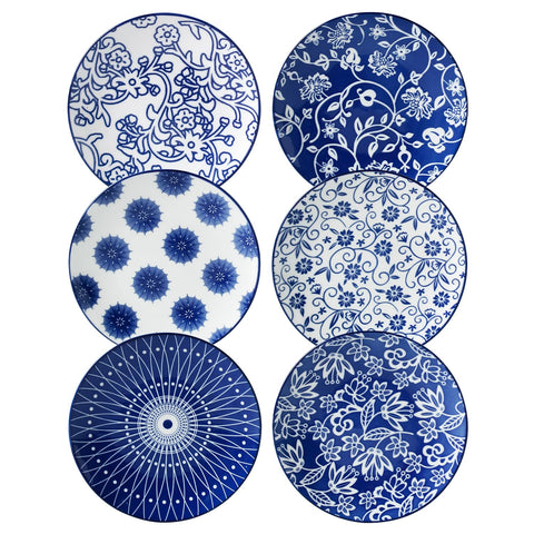 Cerkik Vintage Blue 6-inch dessert plate for elegant dessert service