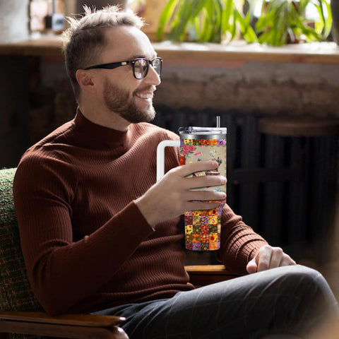 CGMIBAS sewing tumbler with bent straw for versatile sipping options.