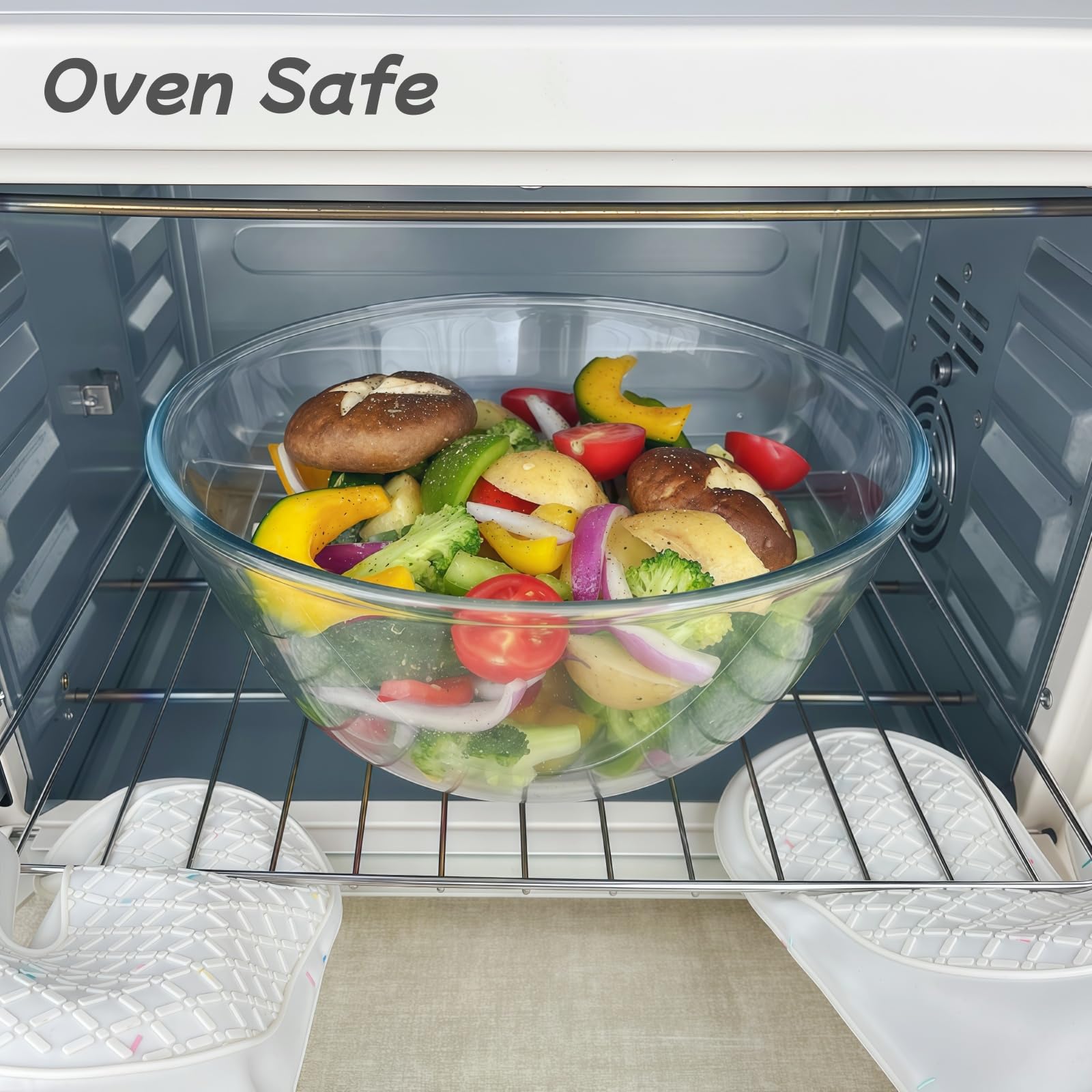 CGNWEEPS clear, stylish bowl shown on a kitchen counter.