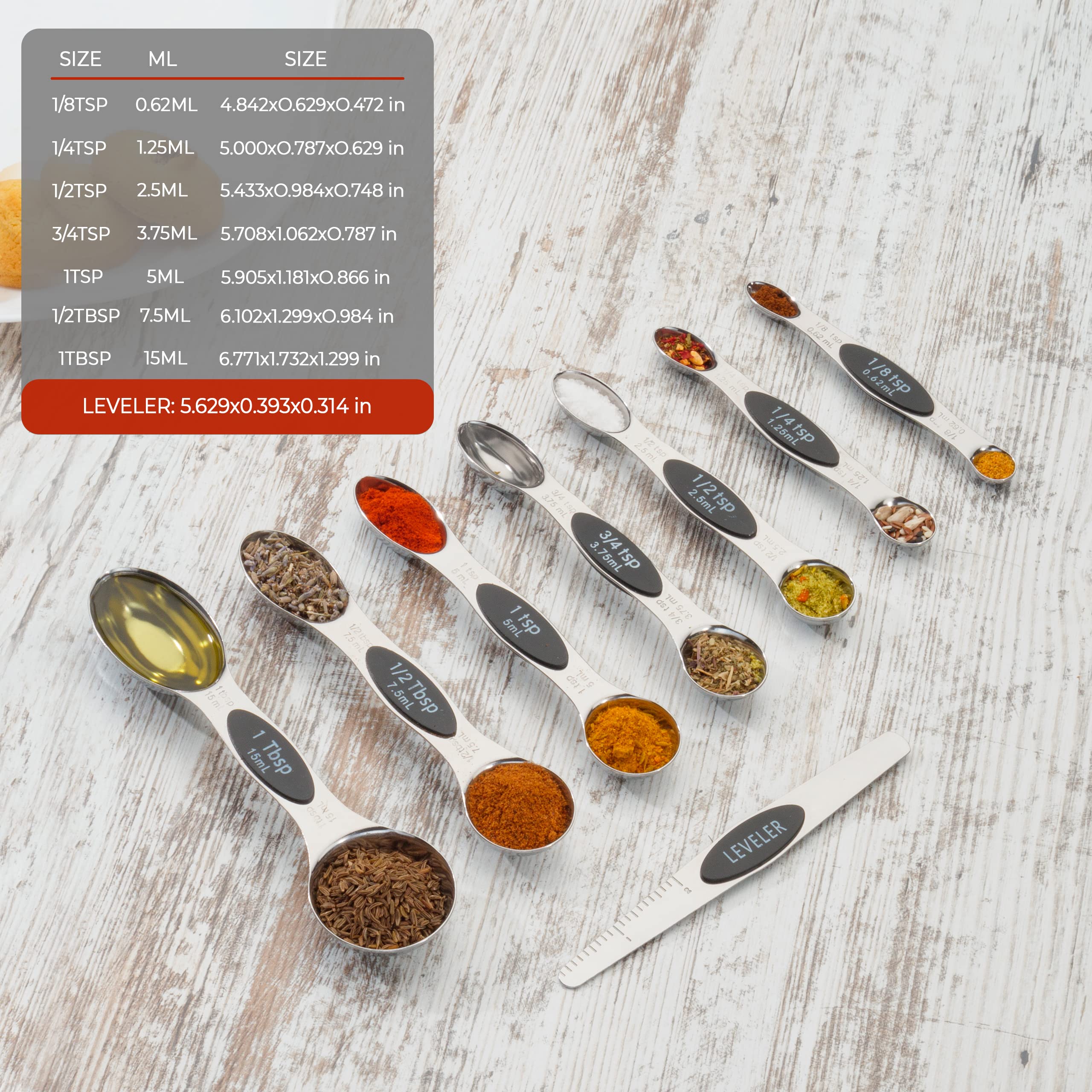 CH1EF dual-sided spoons for liquids and dry ingredients in one tool