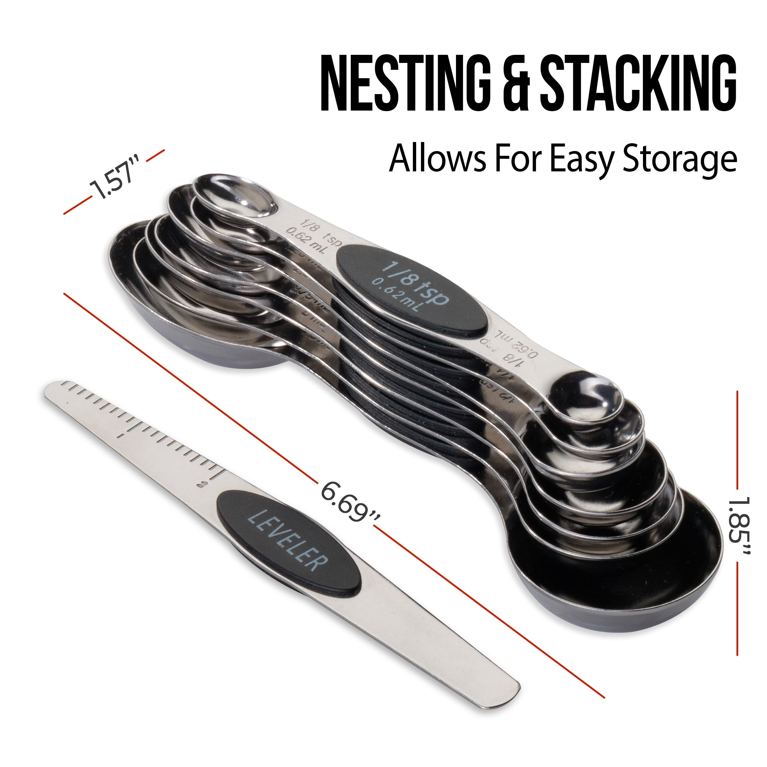 CH1EF stainless steel spoons with leveler and durable finish