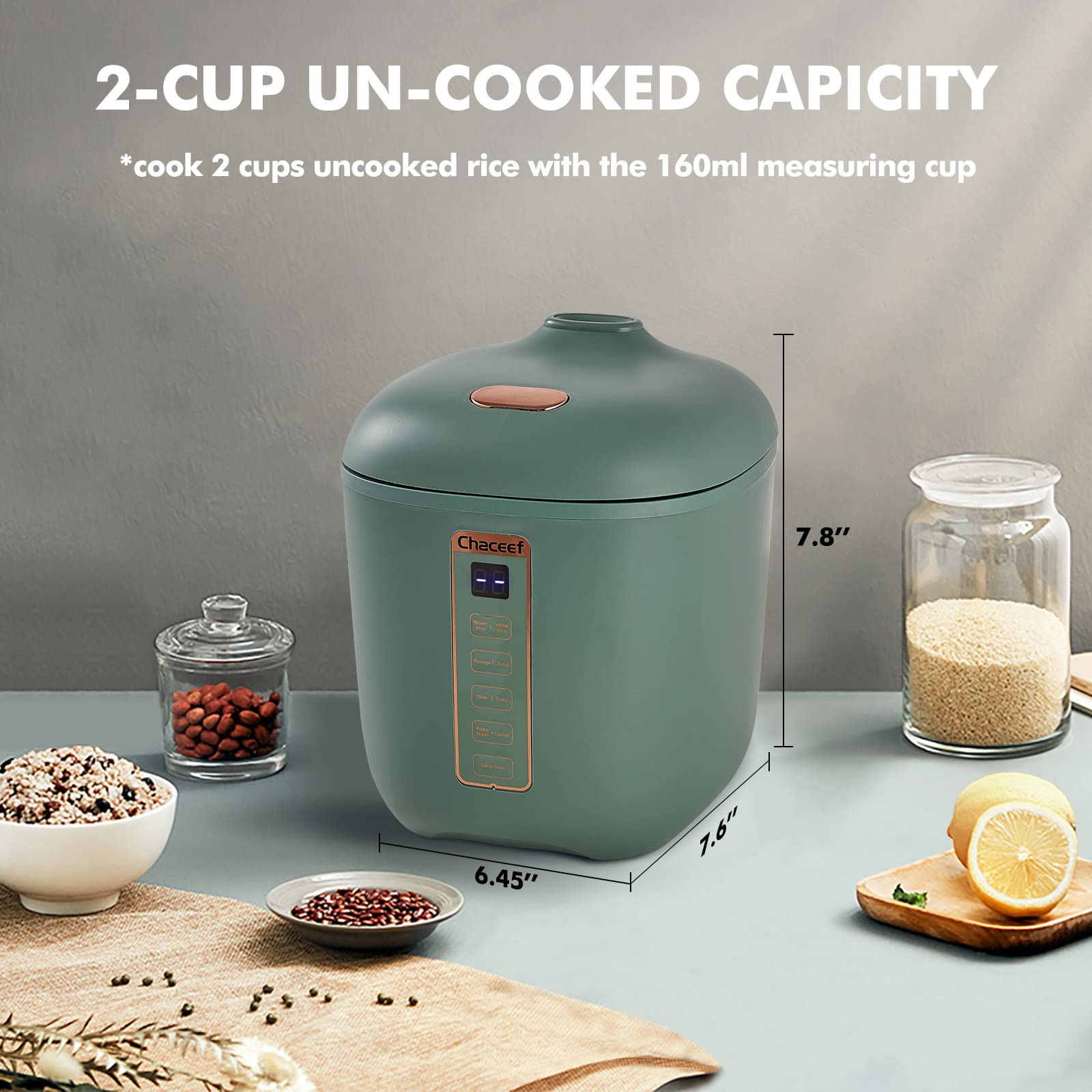CHACEEF mini rice cooker 6 cooking functions for versatile one-pot meals