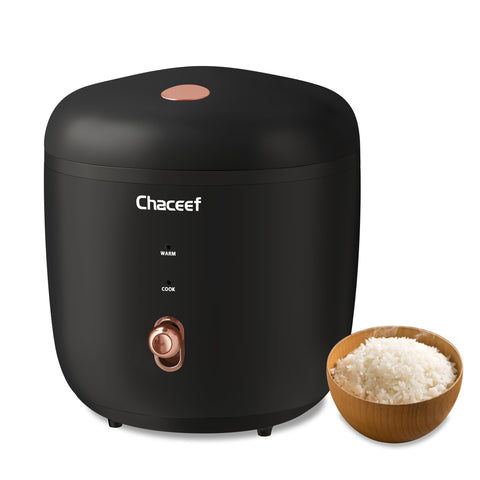 CHACEEF mini rice cooker with compact design for dorm rooms and small kitchens, ideal for quick meals.