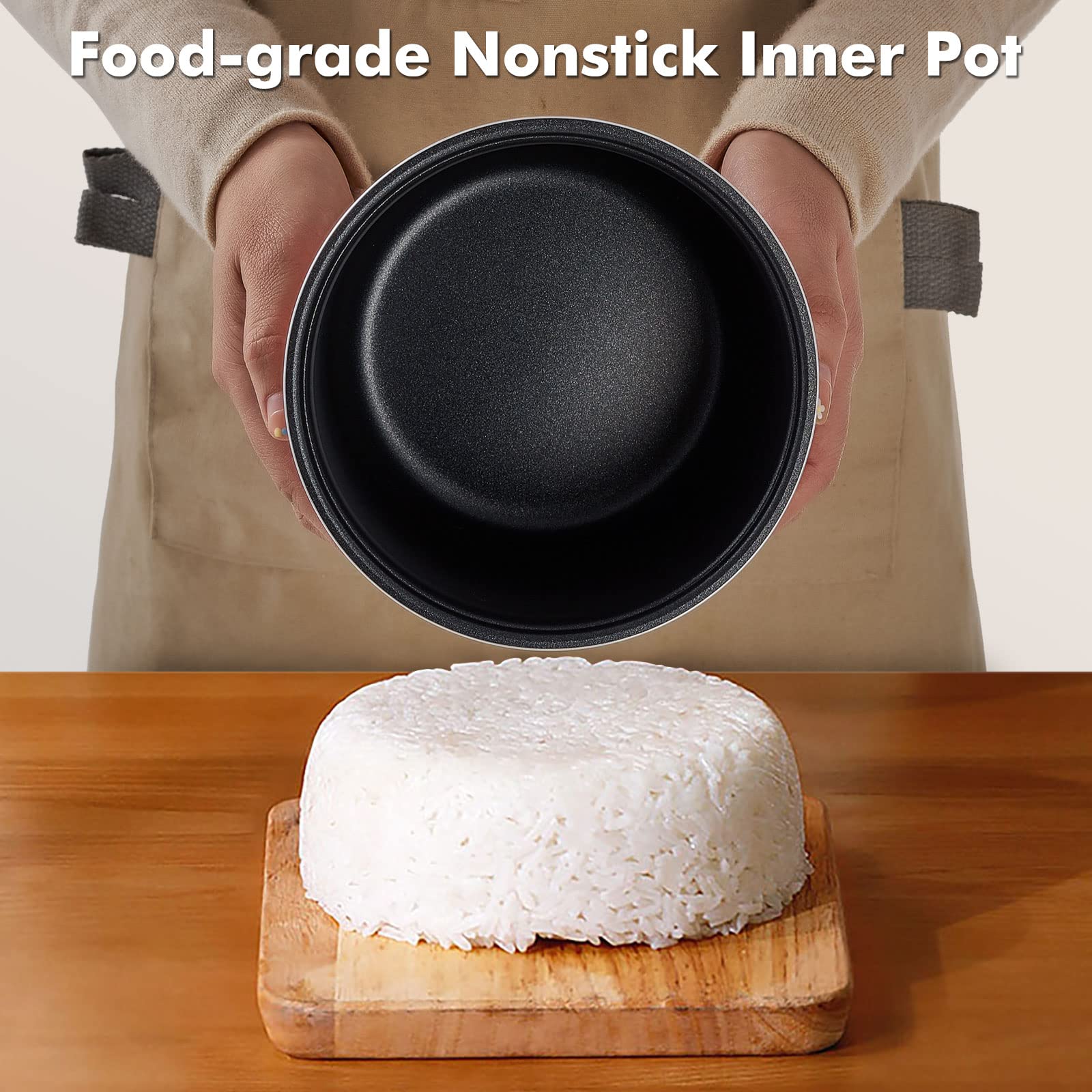 CHACEEF mini rice cooker non-stick inner pot for easy cleaning after meals