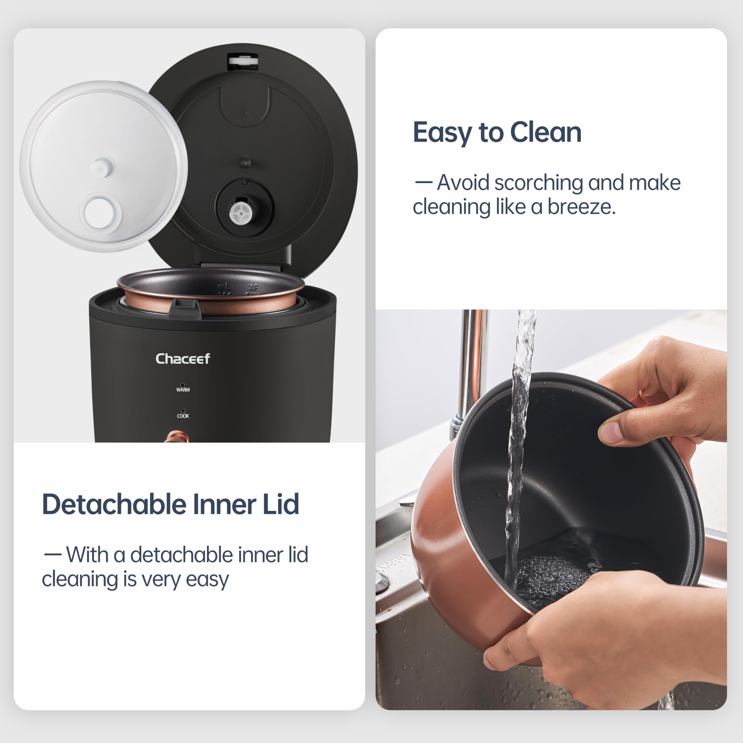 CHACEEF portable travel-friendly rice maker fits in bags for dorms, RVs, or small kitchens.