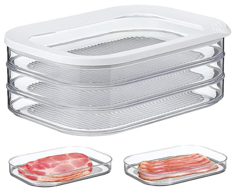 CHACHAE deli meat container with stackable lid keeps fridge organized and easy to access.