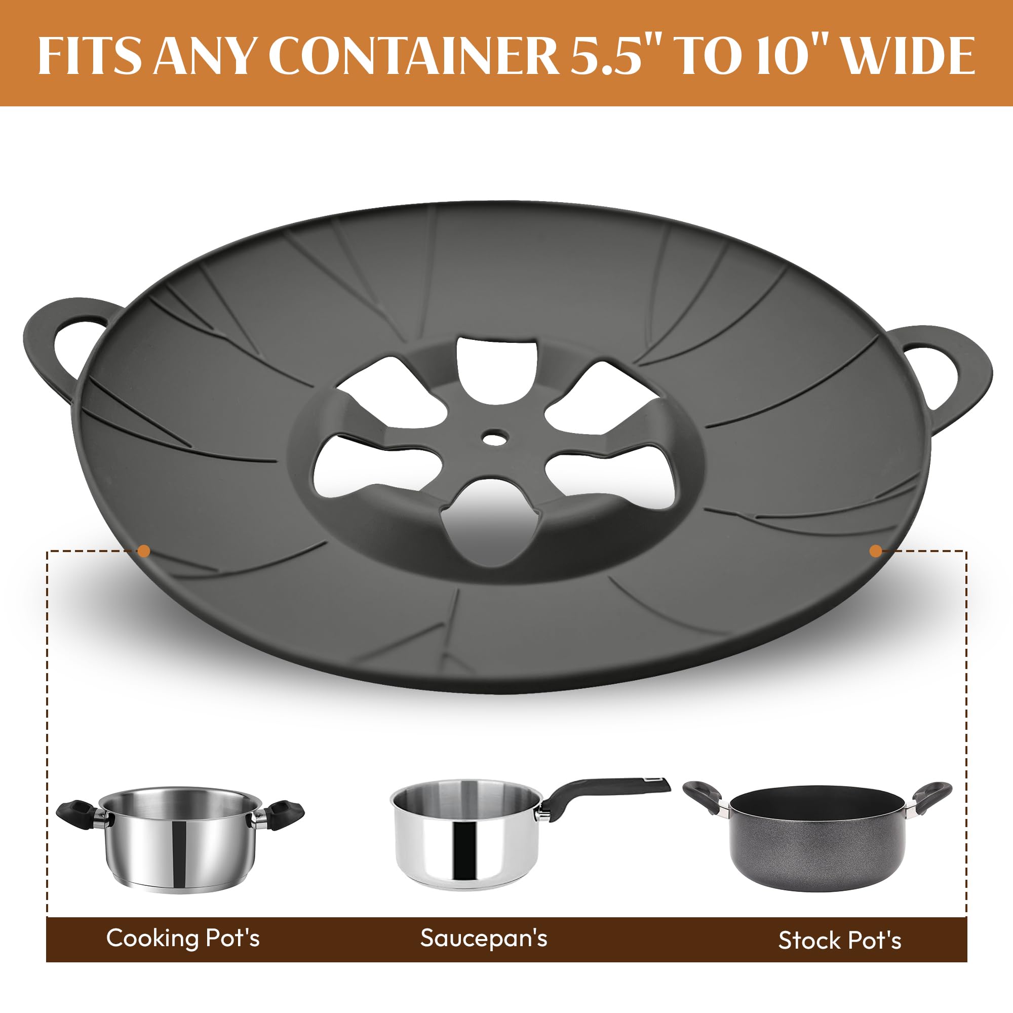 ChaiGuard flower-vent center controls steam and reduces splashes during simmering.