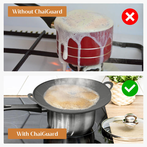 ChaiGuard heat-resistant lid endures up to 520°F for stovetop chai prep.