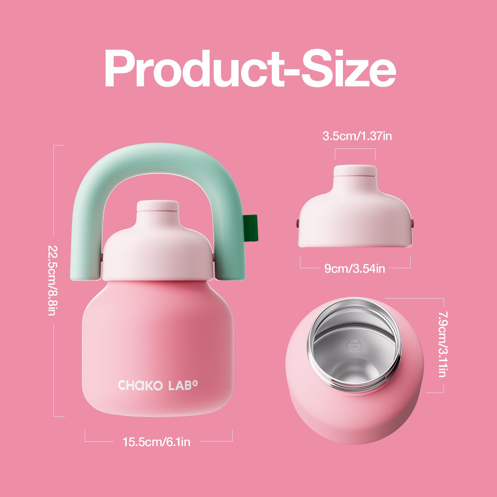 CHAKO LAB non-slip bottom stays stable on flat surfaces.