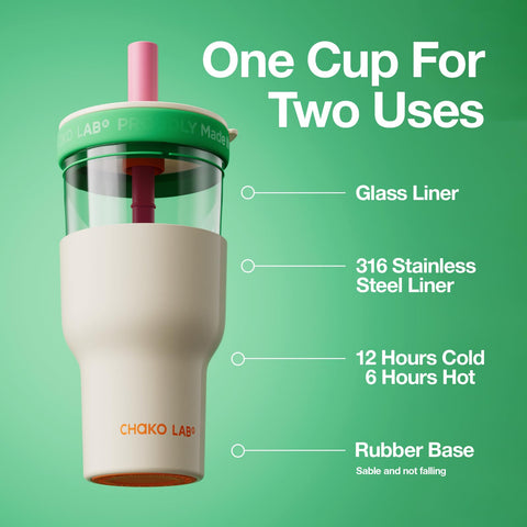 CHAKO LAB bottle with glass inner preserves clean taste during use