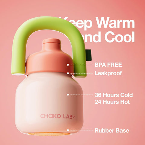 CHAKO LAB water bottle straw feature for effortless sip on the go.
