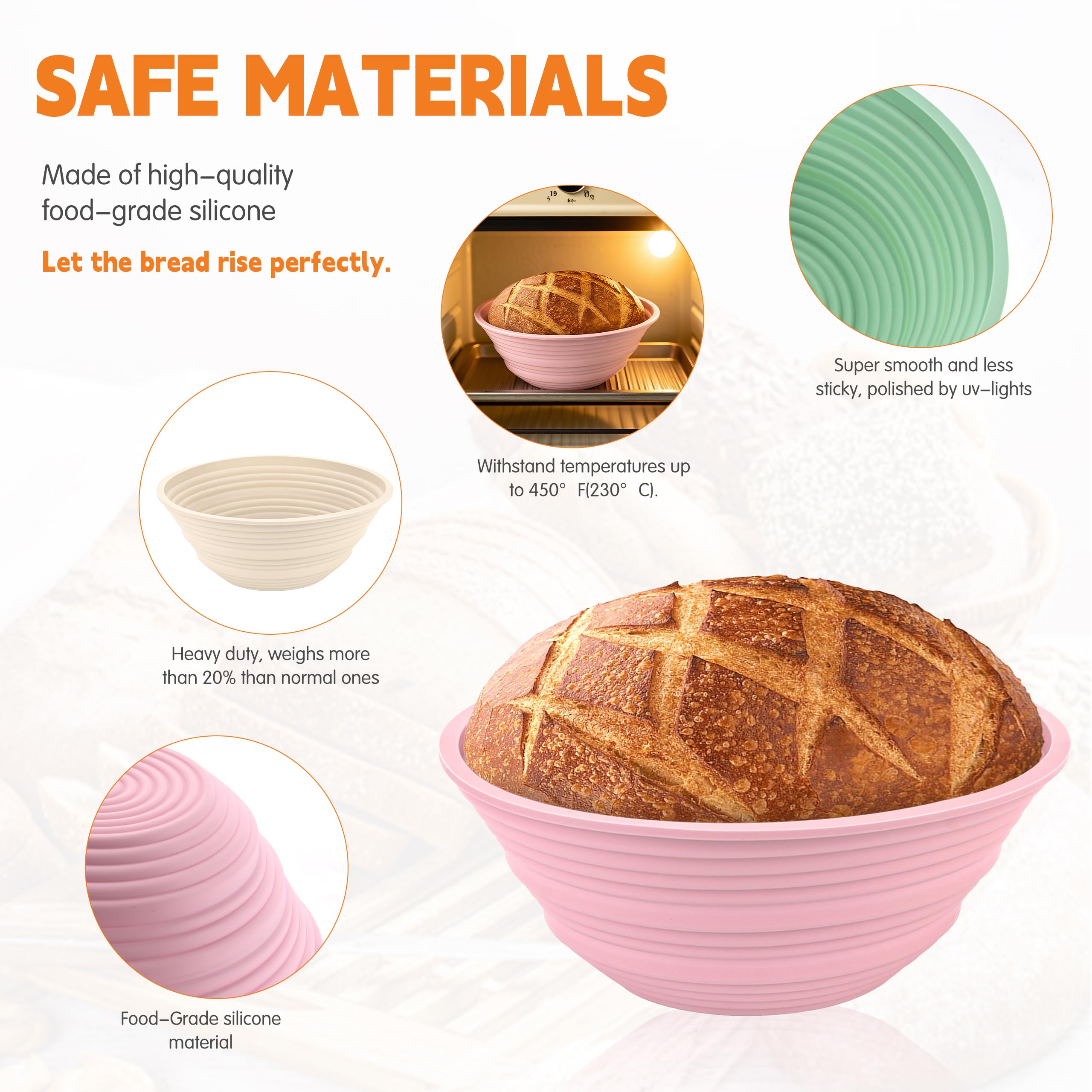 Cham-X BPA-free silicone basket resists moisture for clean dough handling