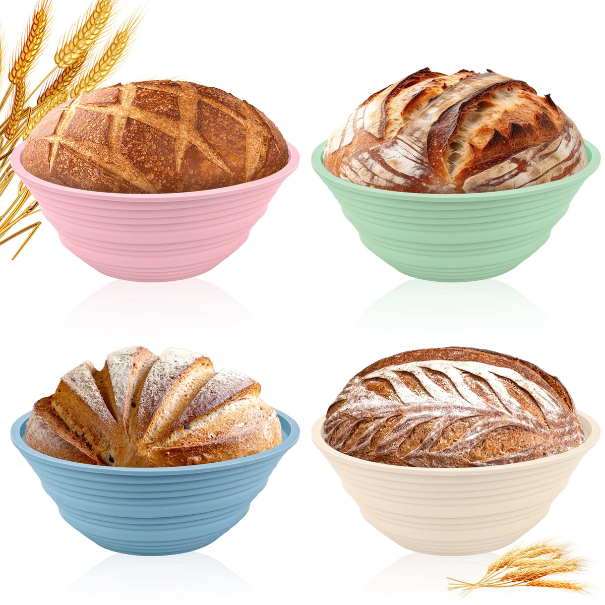 Cham-X silicone banneton basket 9-inch round for even dough proofing and easy release