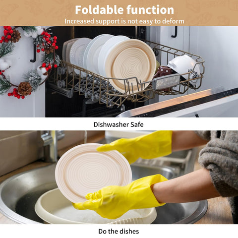 Cham-X silicone proofing bowl, heat resistant for versatile use.