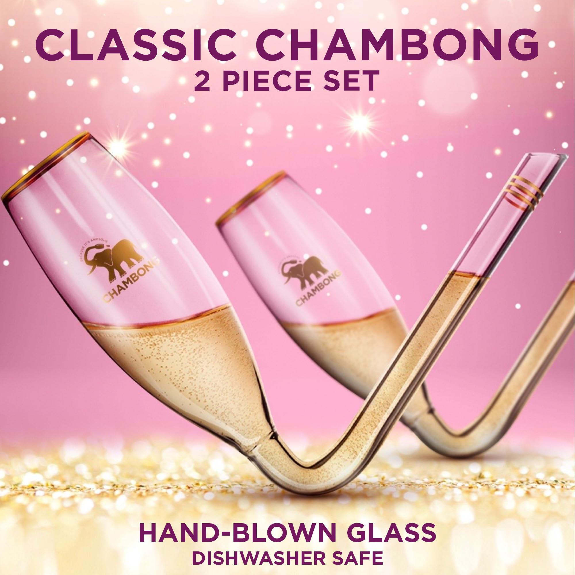 Chambong dishwasher-safe glass on a countertop with easy cleanup after celebrations.