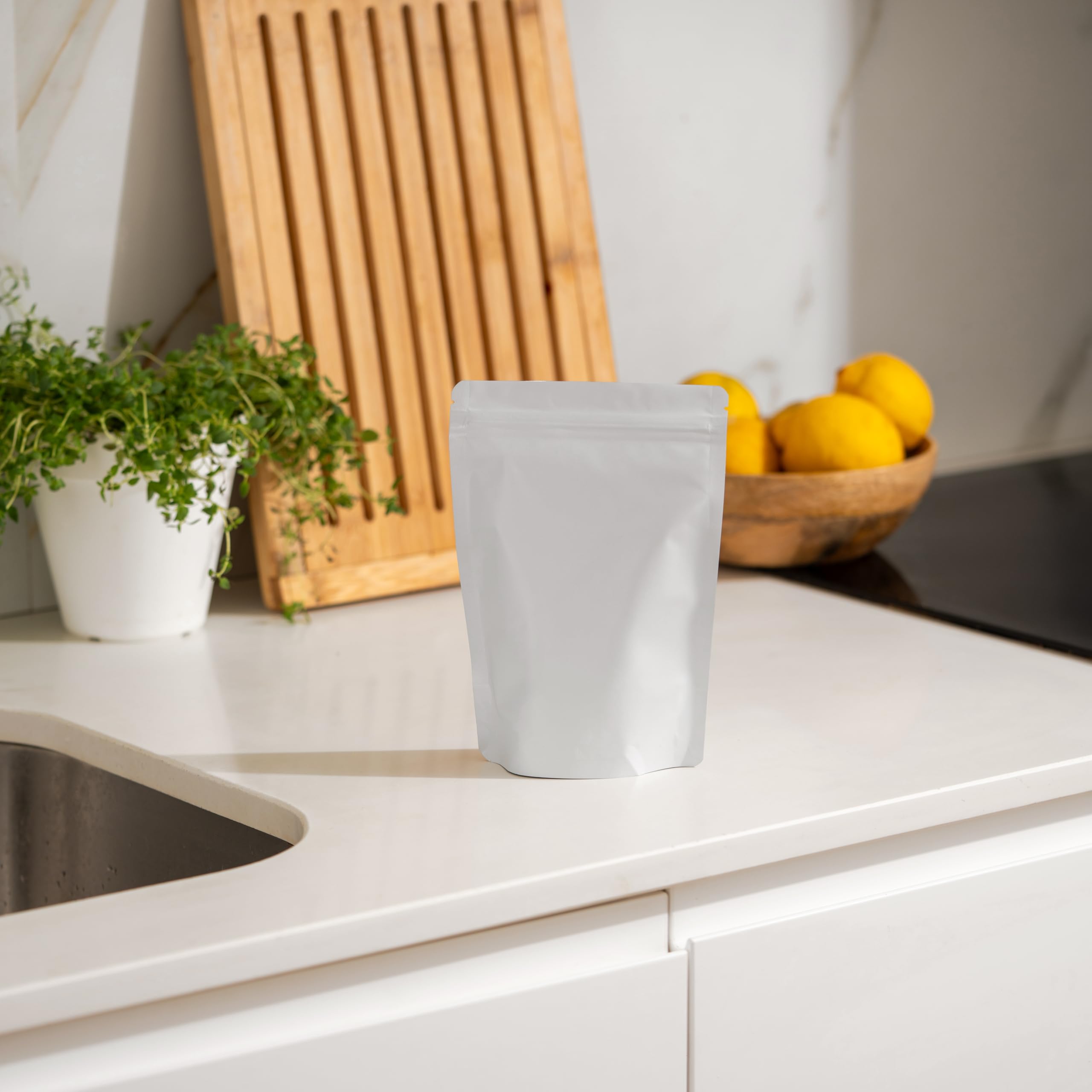 Matte white exterior resists fingerprints while showcasing contents