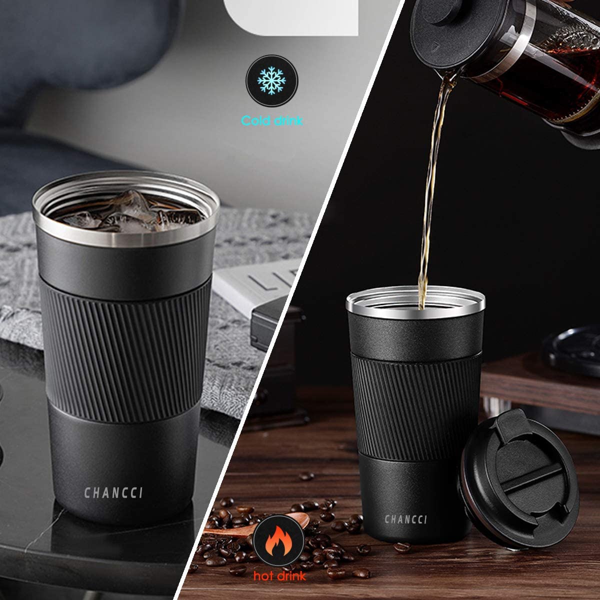 CHANCCI leak-proof flip lid prevents splashes during travel.