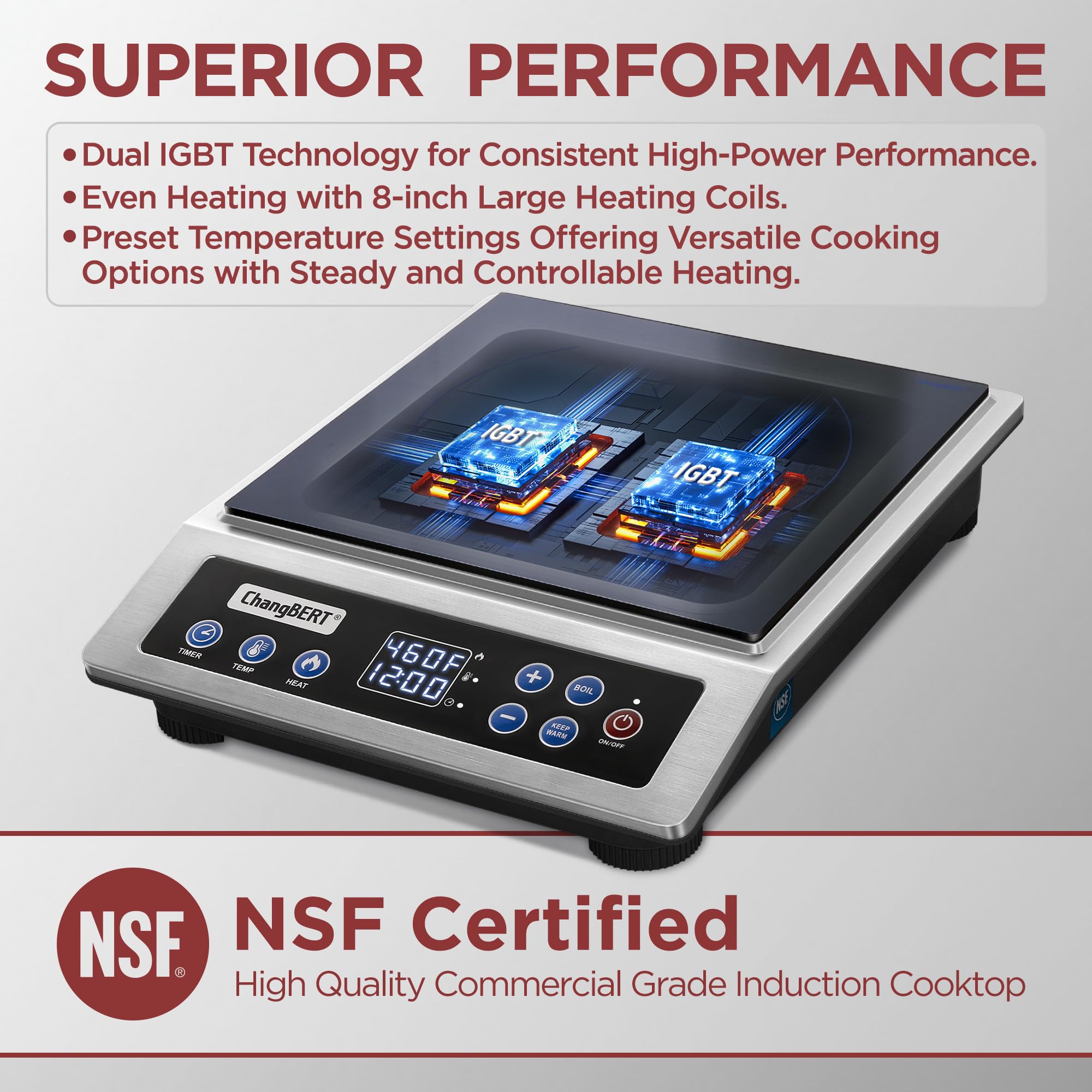 ChangBERT commercial-grade induction burner durability in high-demand environments