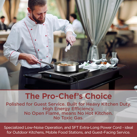 ChangBERT induction burner in a commercial kitchen demonstrates heavy-duty performance during peak service.