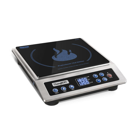 ChangBERT induction burner front view shows compact commercial design for busy kitchens.