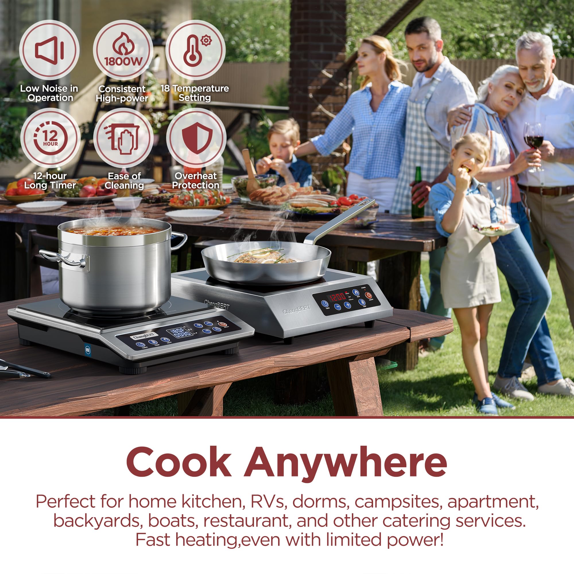 ChangBERT 8-inch coil focuses energy for even heating across large cookware