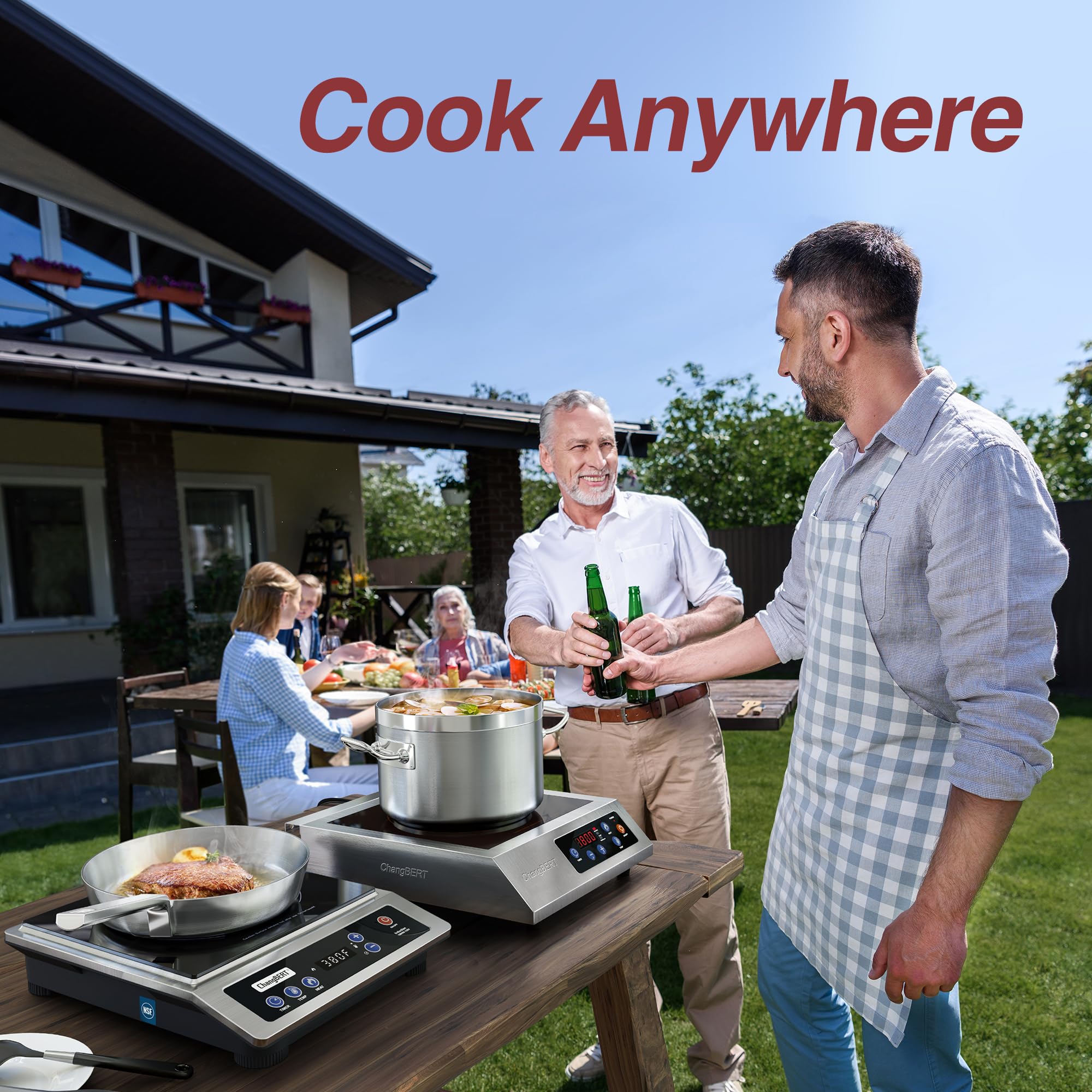 ChangBERT timer display for precise, extended cooking.