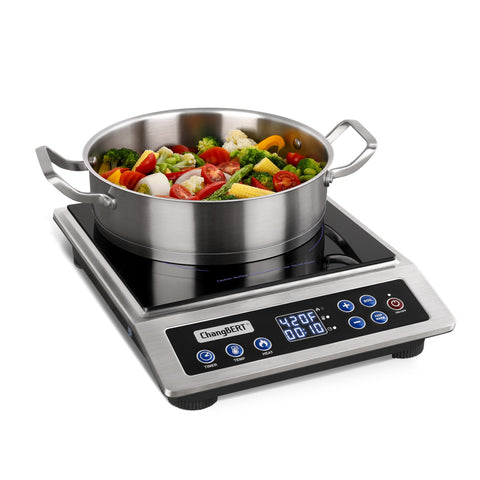 ChangBERT portable induction cooktop front view highlighting compact design for small kitchens