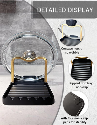 CHANNICORNER multifunctional kitchen rack supports utensils and lids.