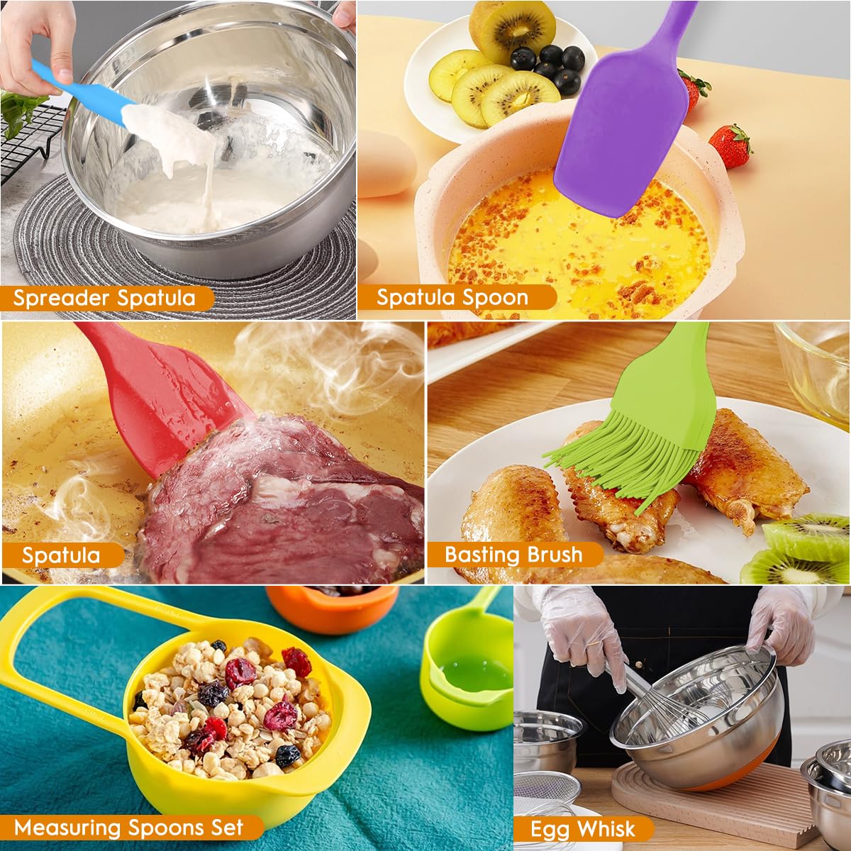 CHAREADA includes basting brush, spatula, and whisk for prep and cooking