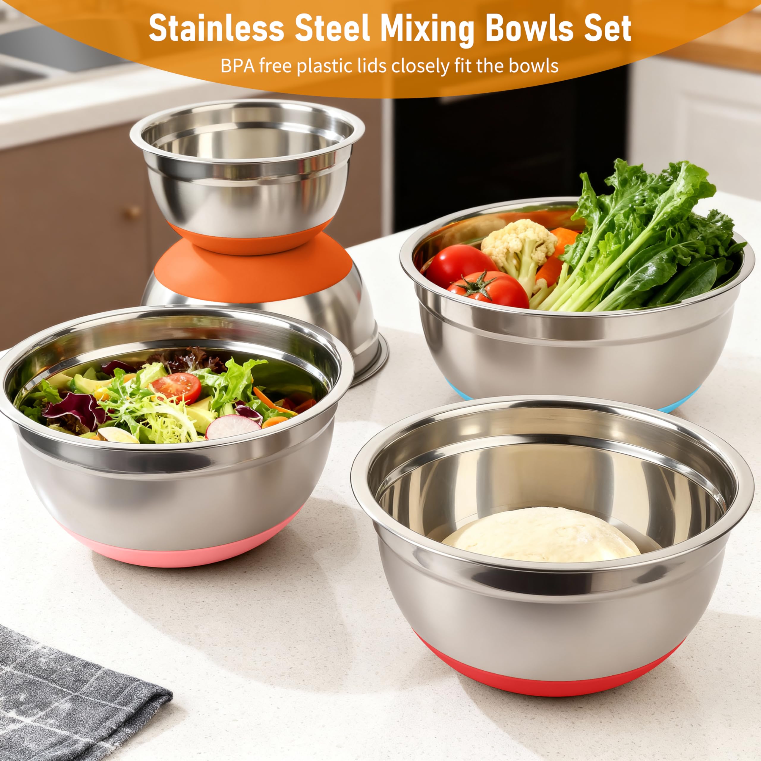 CHAREADA bowls fit standard refrigerator shelves for convenient storage