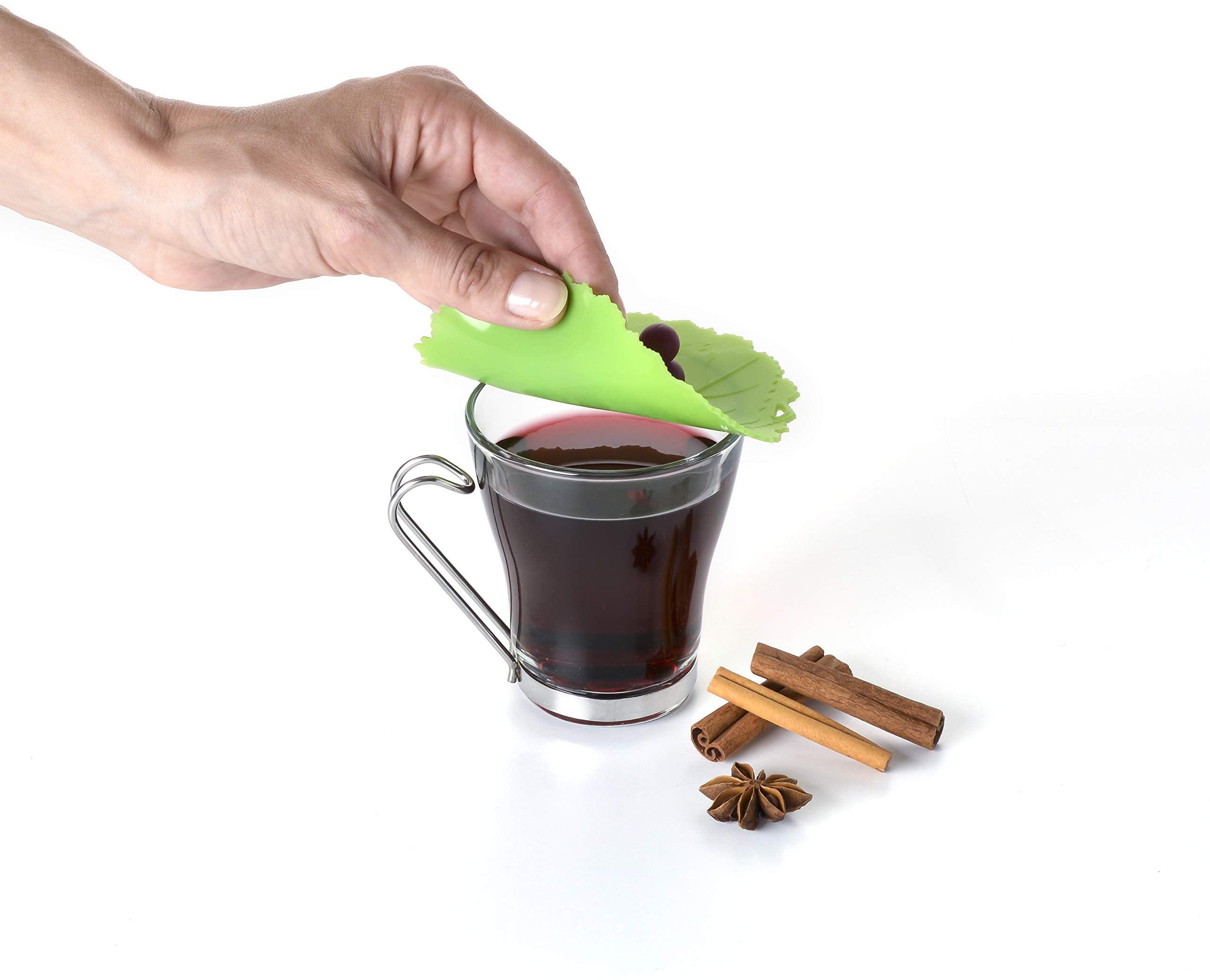 Charles Viancin grape leaf cover placed in dishwasher-safe cycle for easy cleanup