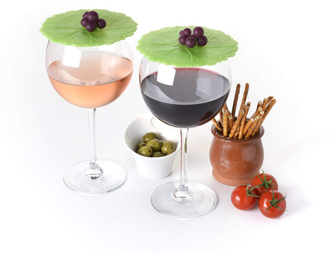Charles Viancin grape drink cover set 2 side view seals in temperature and protects from pests