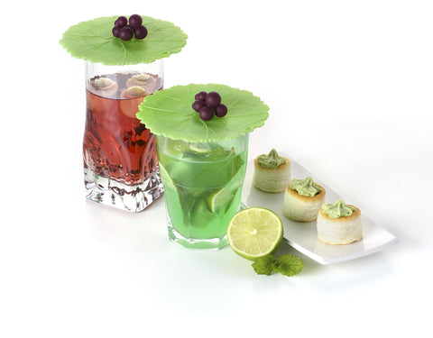 Charles Viancin grape leaf design closeup shows silicone texture and airtight seal