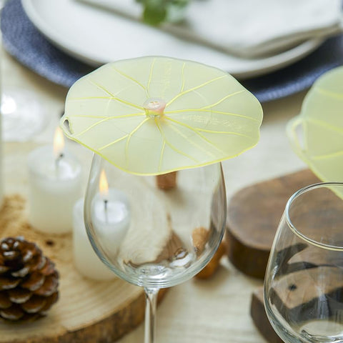 Lilypad design shown on varied glassware for everyday use.